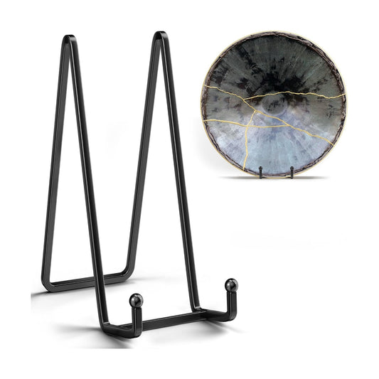IPAME 14 Inch Heavy Duty Plate Stand (2 Pack) – Metal Display Easel for Large Plates, Platters, Picture Frames