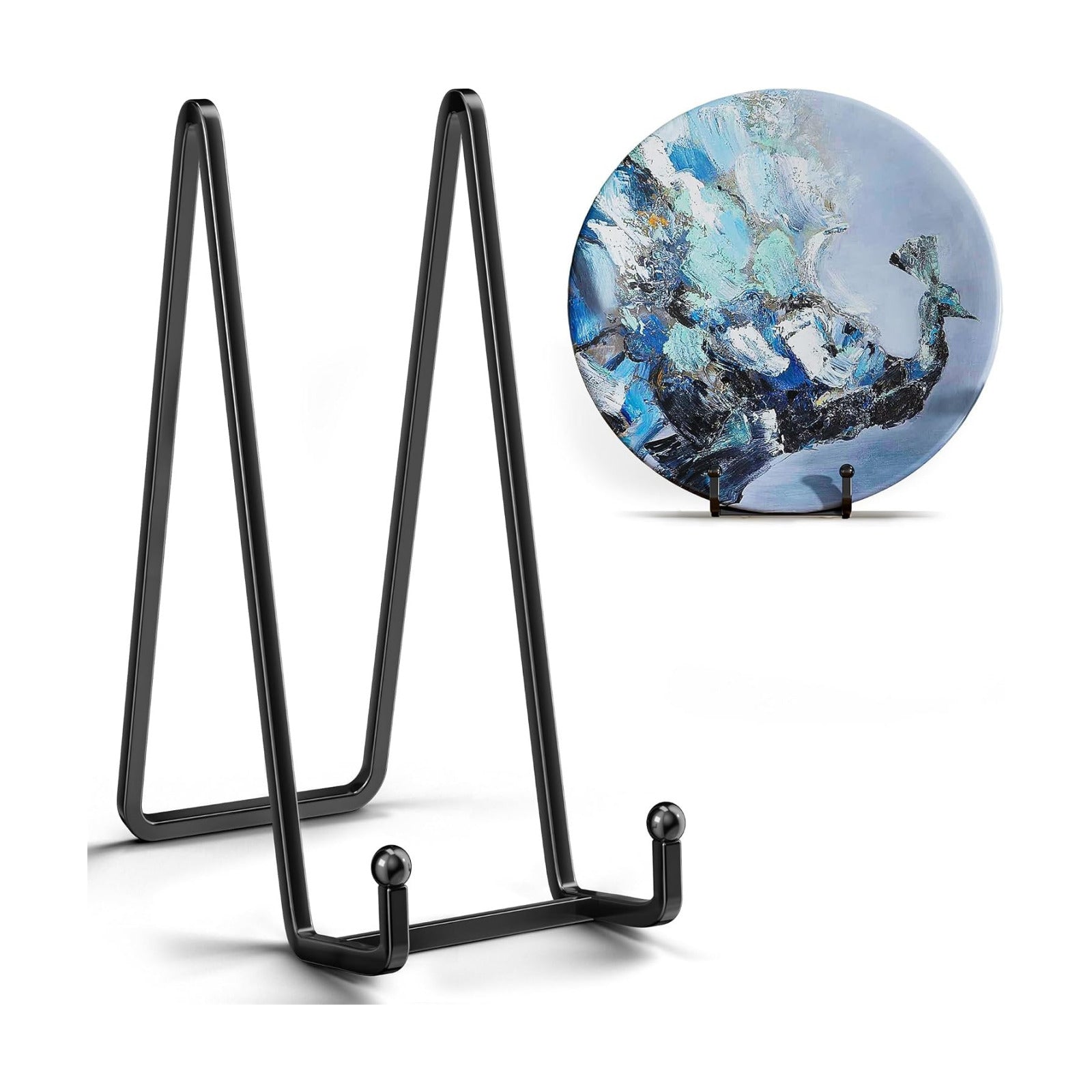 IPAME 16 Inch Heavy Duty Plate Stand (2 Pack) - Metal Display Easel for Large Plates, Picture Frames, Signs, Posters