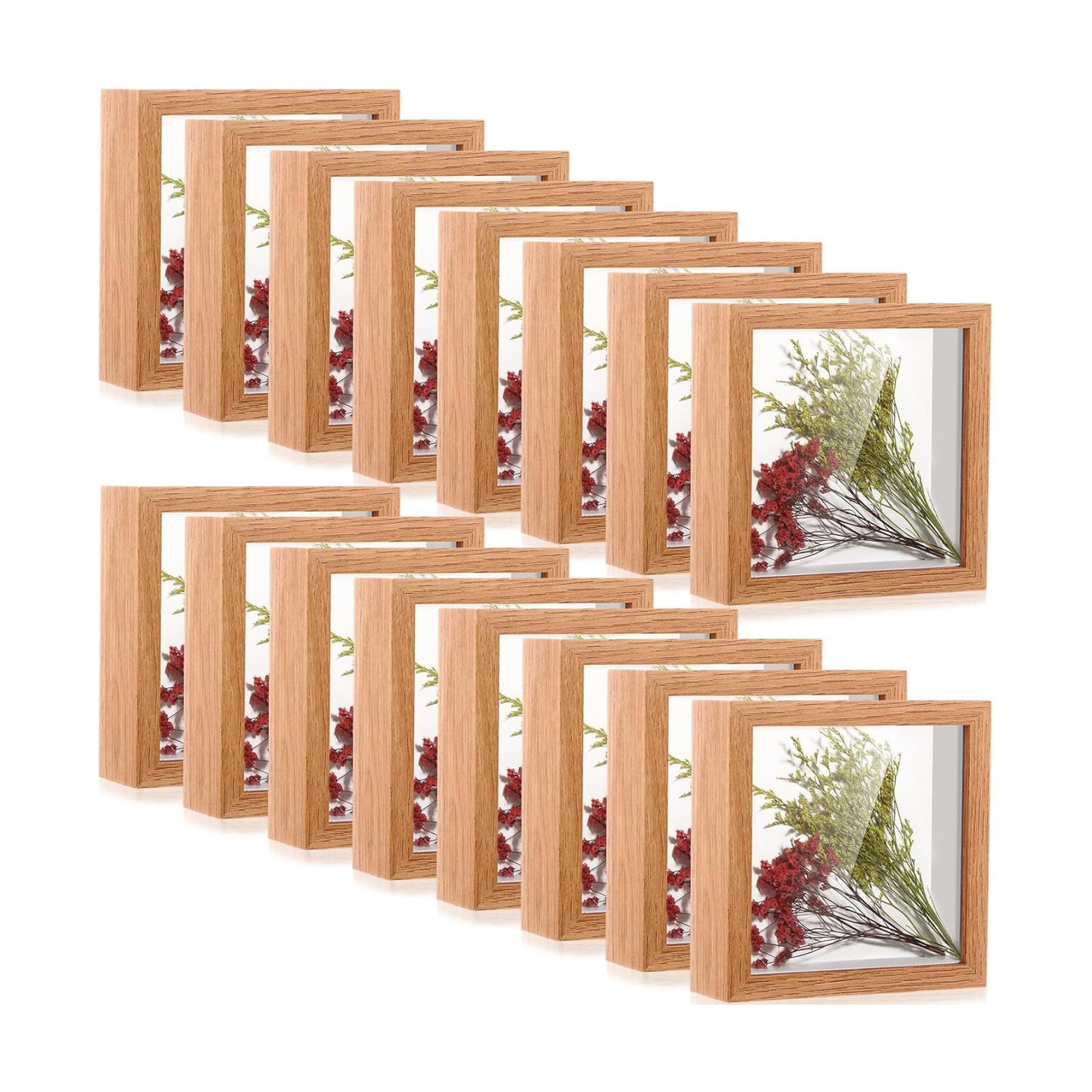 Ripeng 16 Pack 10x10 Inch Shadow Box Frame Display Cases, Deep Picture Frames for Wedding Bouquet Preservation