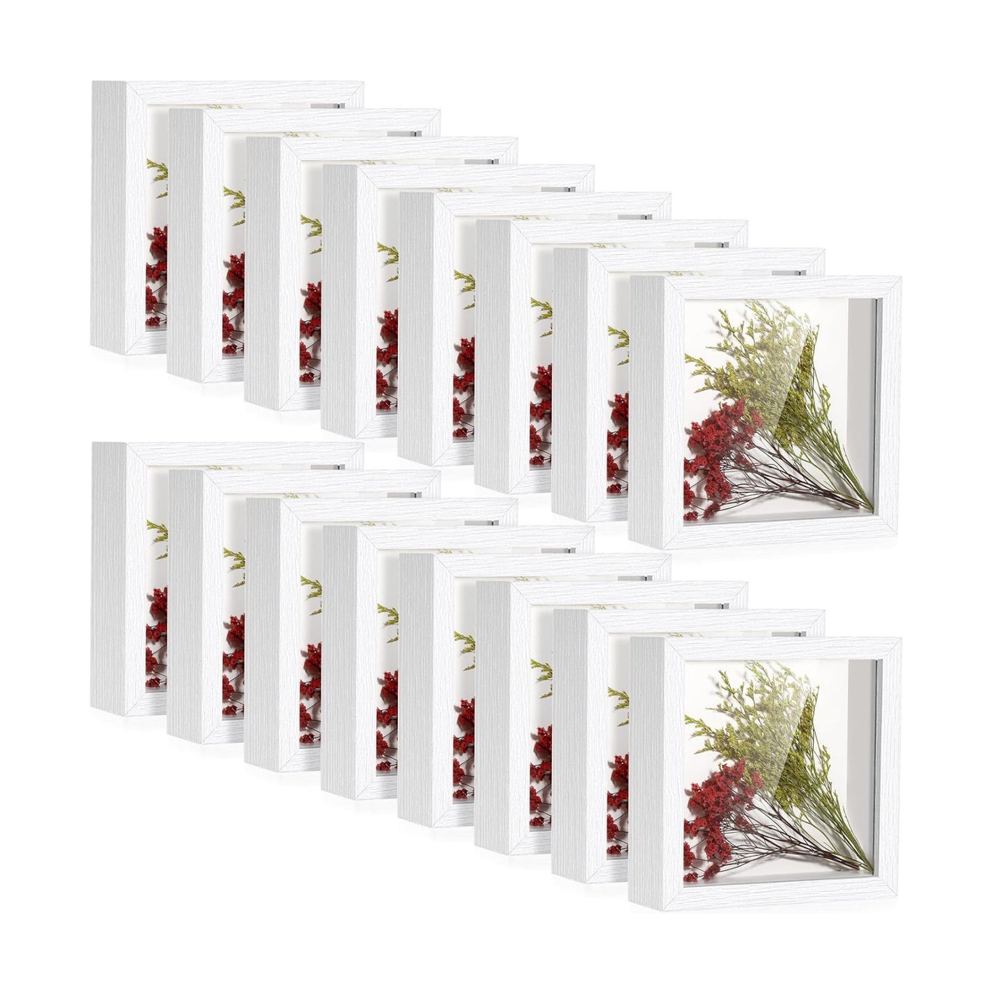 Ripeng 16 Pack 10 x 10 Inch Shadow Box Frame Display Cases, Deep Picture Frames for Wedding Bouquet Preservation