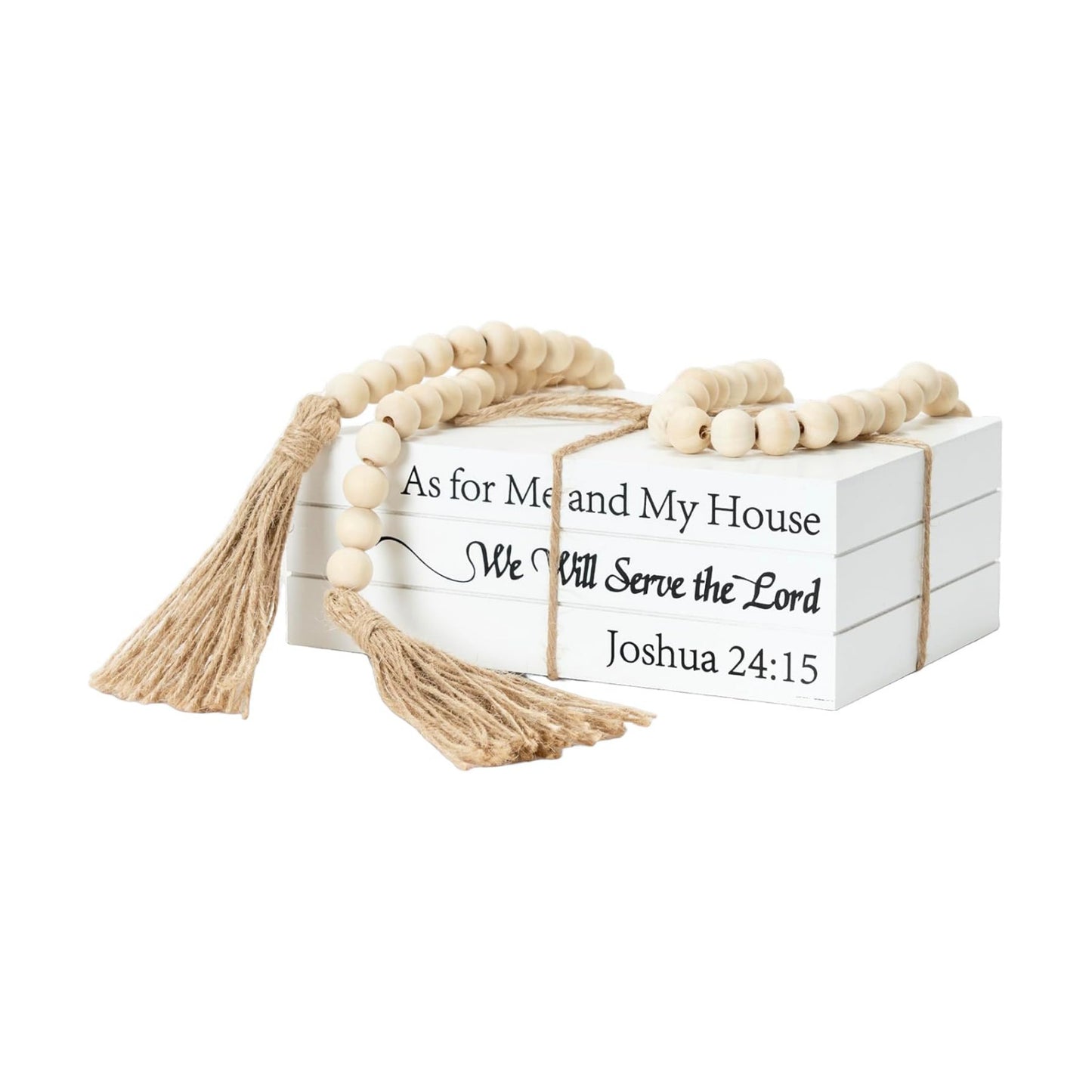 Faux Books for Decoration / As for Me and My House We Will Serve The Lord / White