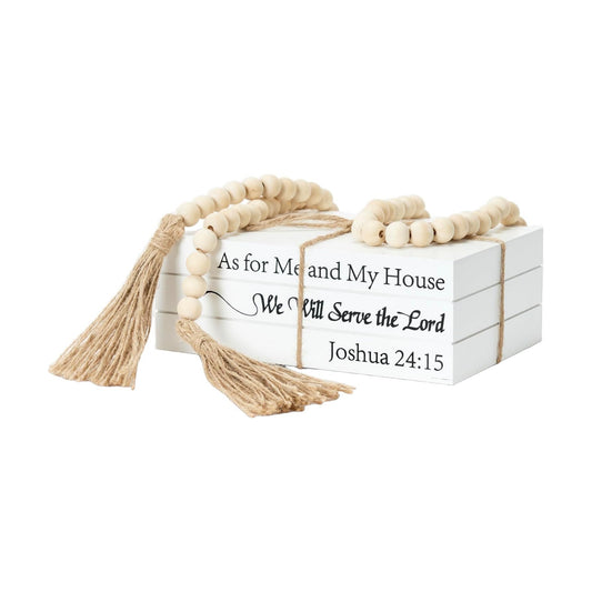 Faux Books for Decoration / As for Me and My House We Will Serve The Lord / White