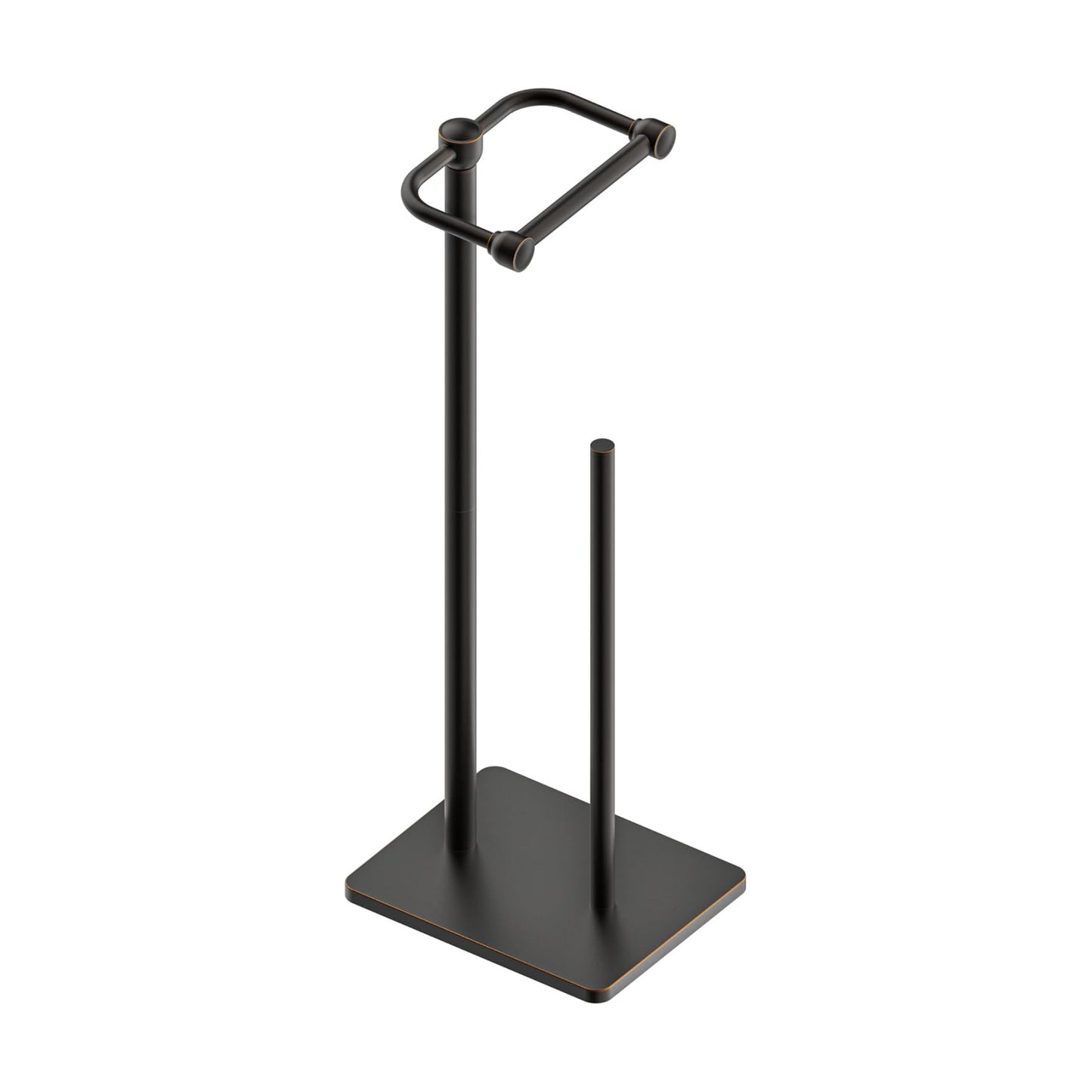 RUACQ Bathroom Toilet Paper Holder Stand with Storage, Oil Rubbed Bronze | Pivoting Free Standing Toilet Roll Holder