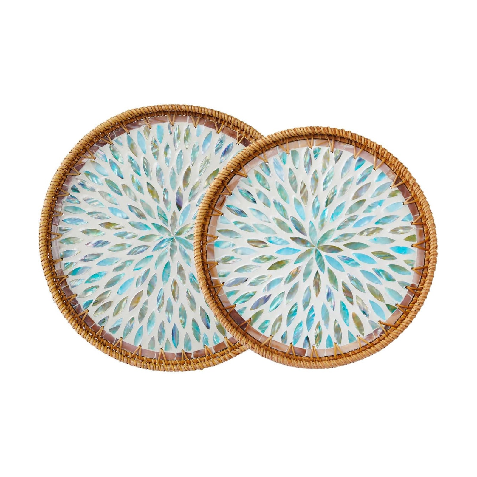 Round Wicker Tray / Galaxy Blue / Set of 2