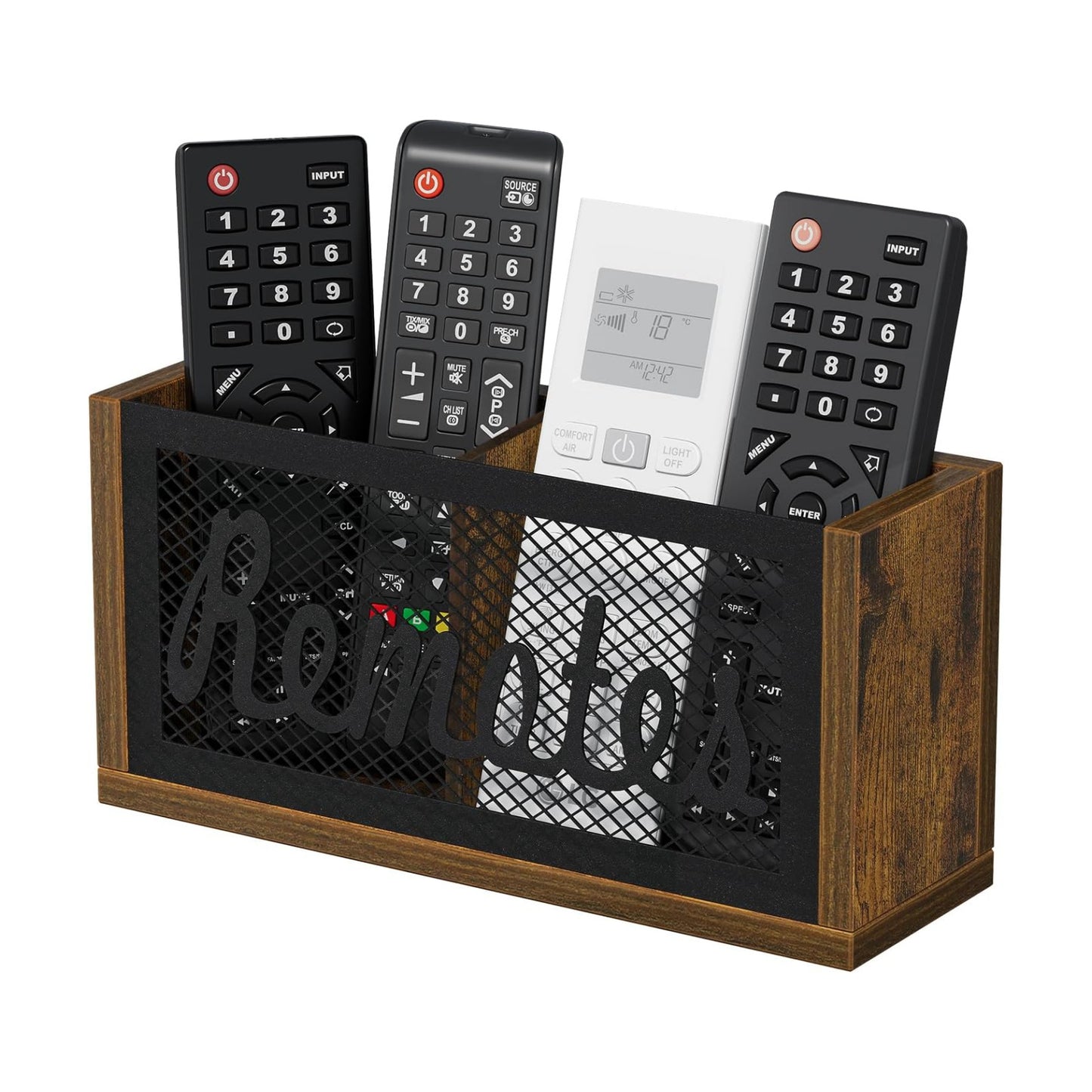 TV Remote Holder / Rustic Brown - Style A / Small
