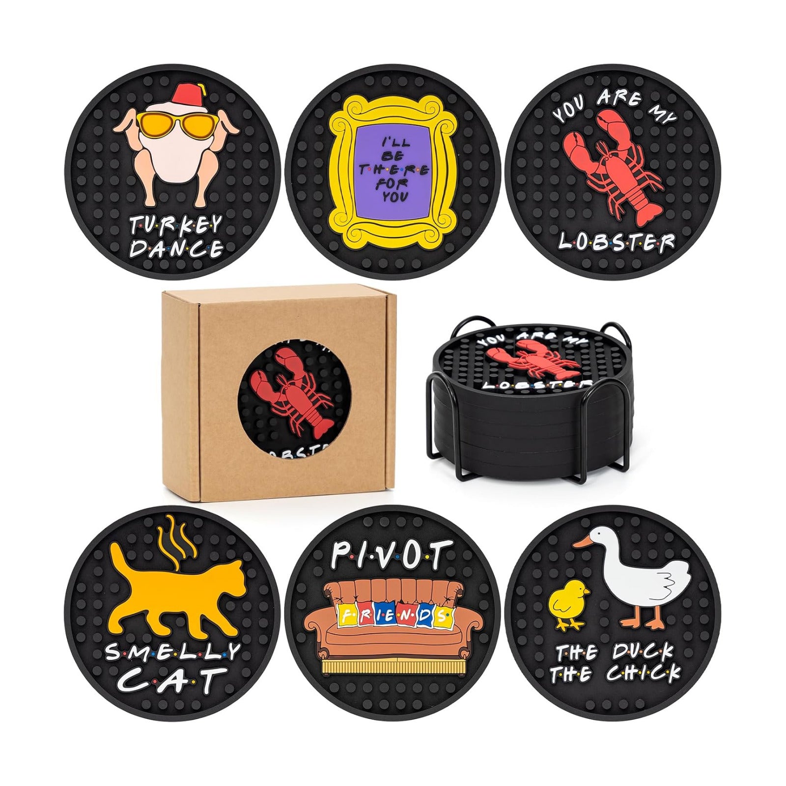 Holder / Silicone Drink Coasters Set