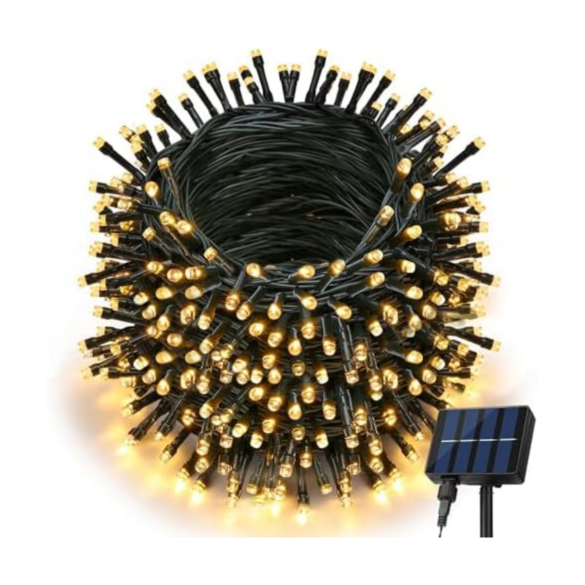 Joomer Solar Christmas Lights Outdoor, 105FT 300LED 8 Modes, Warm White