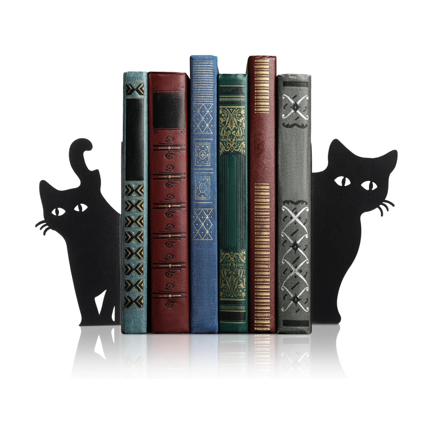 Peeping Cat Bookends Metal Book Ends / Lovely Cat / Set of 2