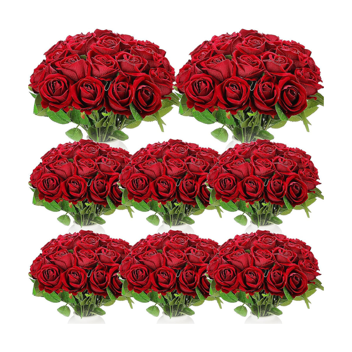 Hotop 80 Pcs Artificial Roses Flowers Bulk, Burgundy