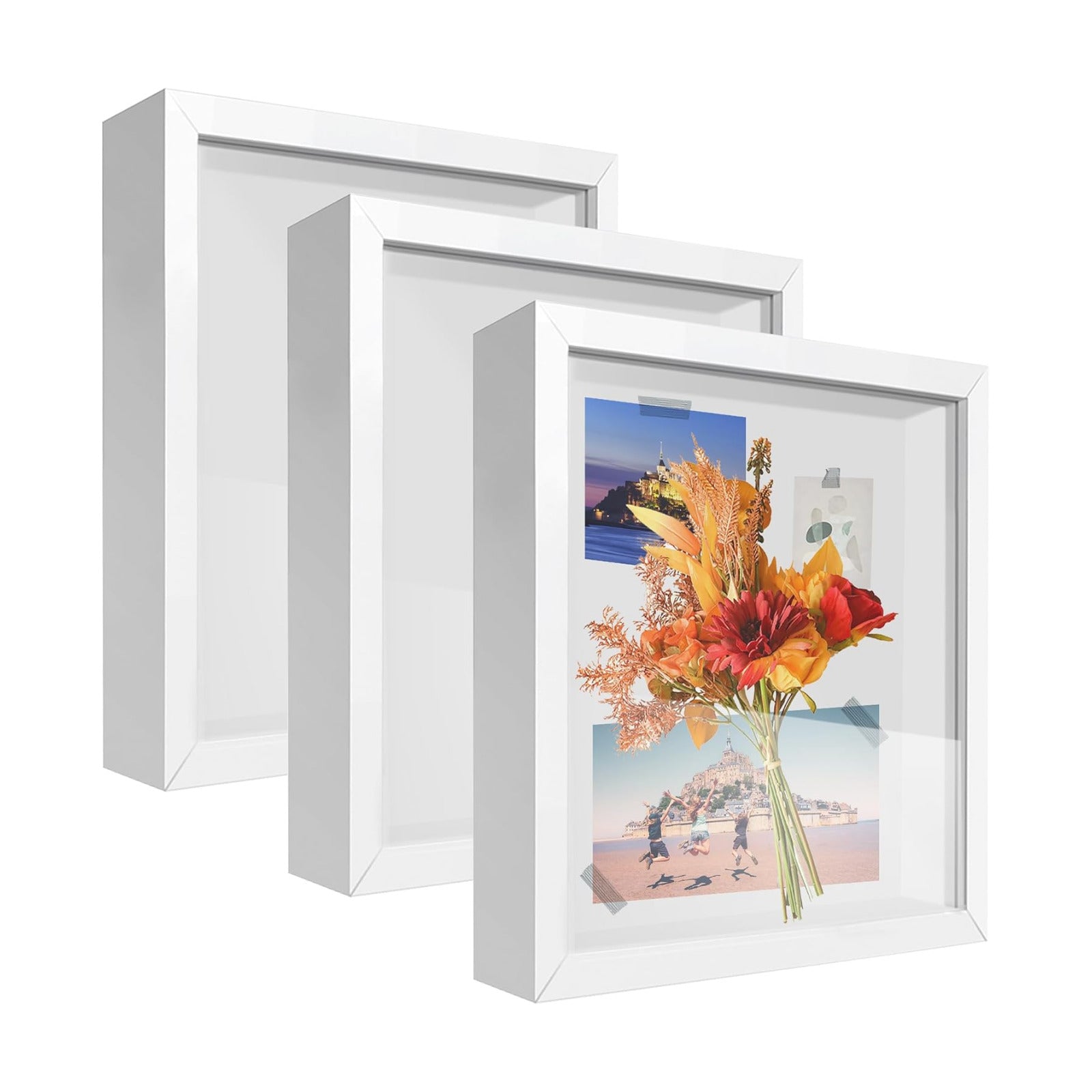 3 Pack 11x14 Shadow Box Frame 3D Picture Frame Acrylic Shadow BoxesDisplay Case Box for Memorabilia, Crafts, Tickets