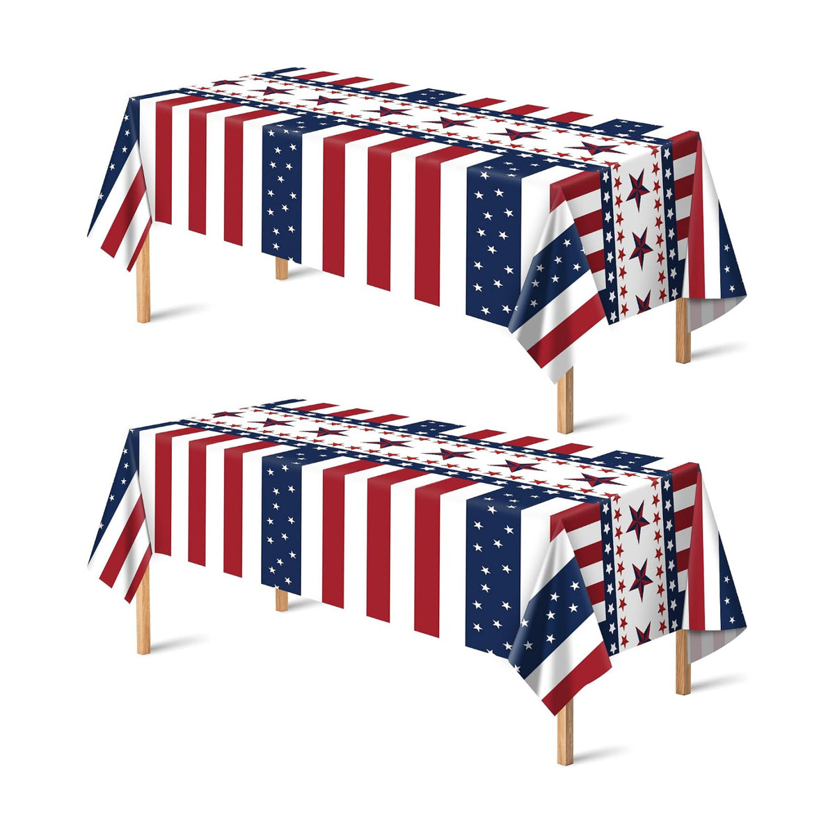 OHOME 4th of July Decorations - Red White and Blue Tablecloth for 250th Anniversary American USA Merchandise - Fourth of July Accessories for Home Outdoor | Patriotic American Flag Party Favors,2 Pack