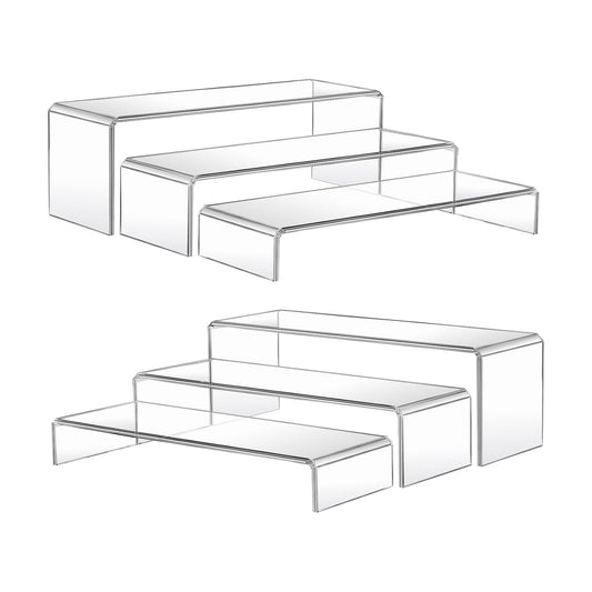 Risers Display Stand / Rectangular-m-6p / Clear / Set of 6