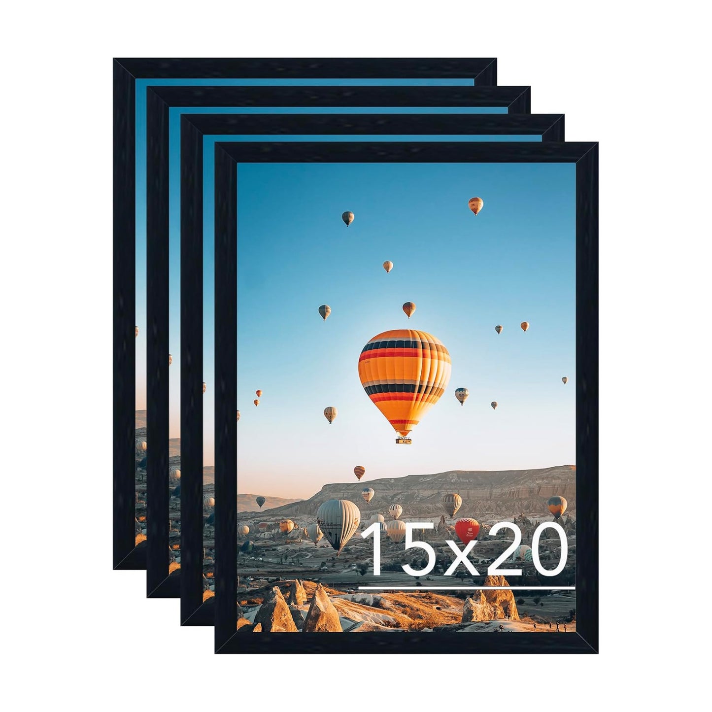 JCJMY 15x20 Picture Frame Set of 4 Black for Wall Hanging, Wall Mounting Horizontally or Vertically, 15 x 20 Wall