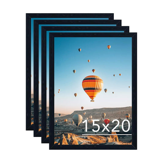 JCJMY 15x20 Picture Frame Set of 4 Black for Wall Hanging, Wall Mounting Horizontally or Vertically, 15 x 20 Wall