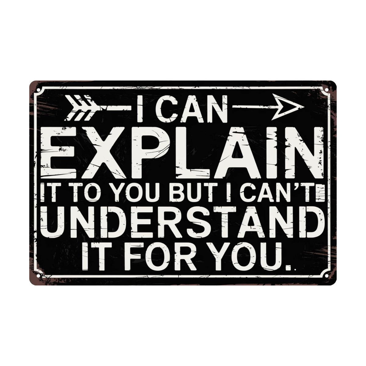 Funny Sarcastic Engineer Office Wall Sign Can Explain It To You But Cant Understand It For You Plaque 8x12 in Metal Sign Room Decor Gift For Friends