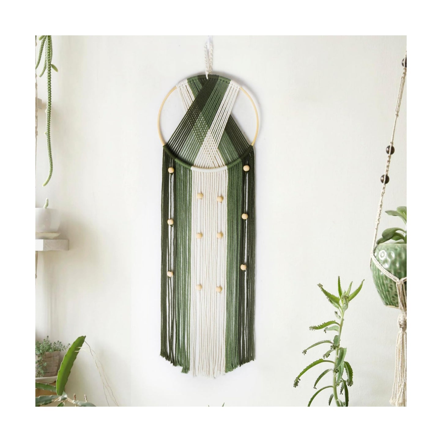 Boho Macrame Wall Hanging / Green