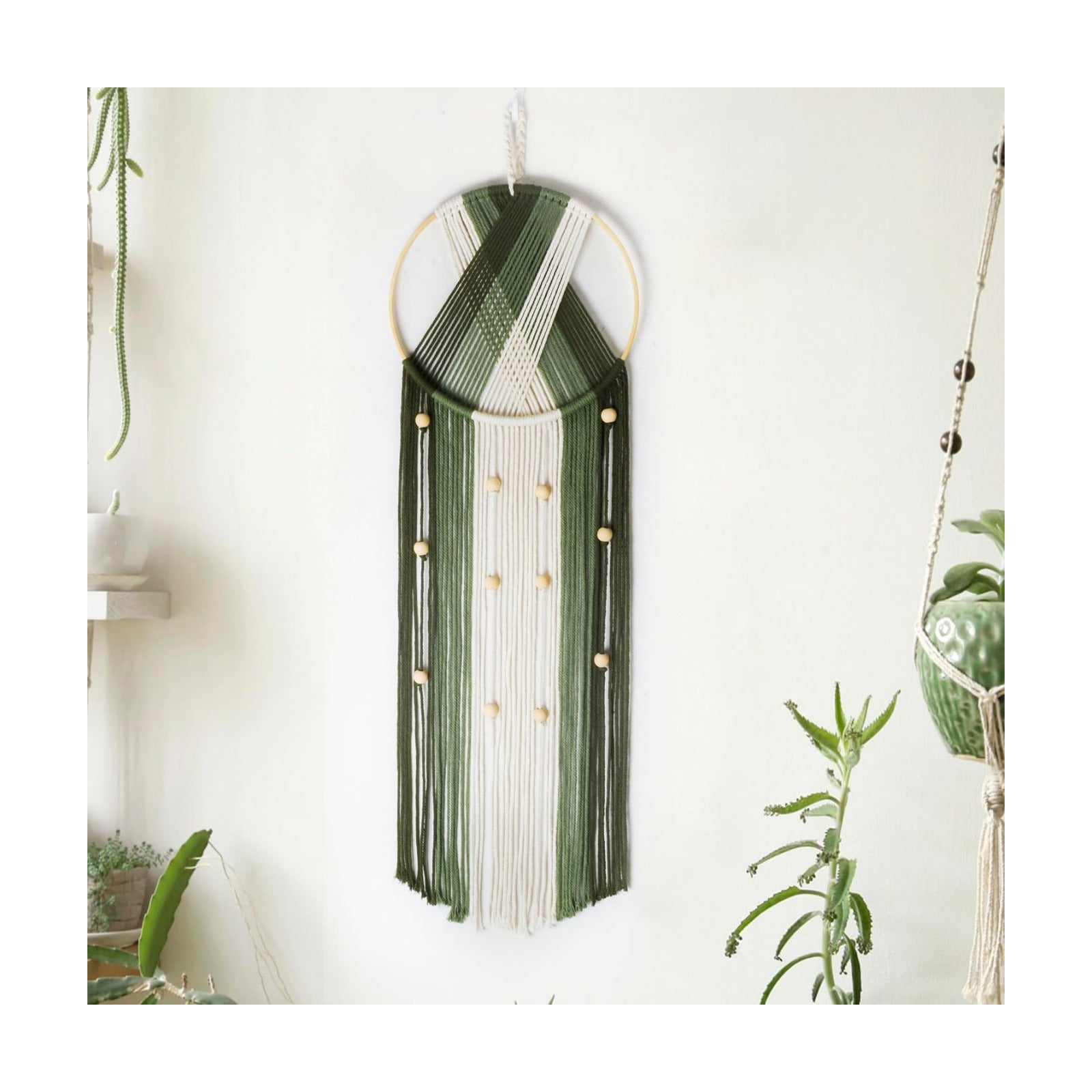 Boho Macrame Wall Hanging / Green