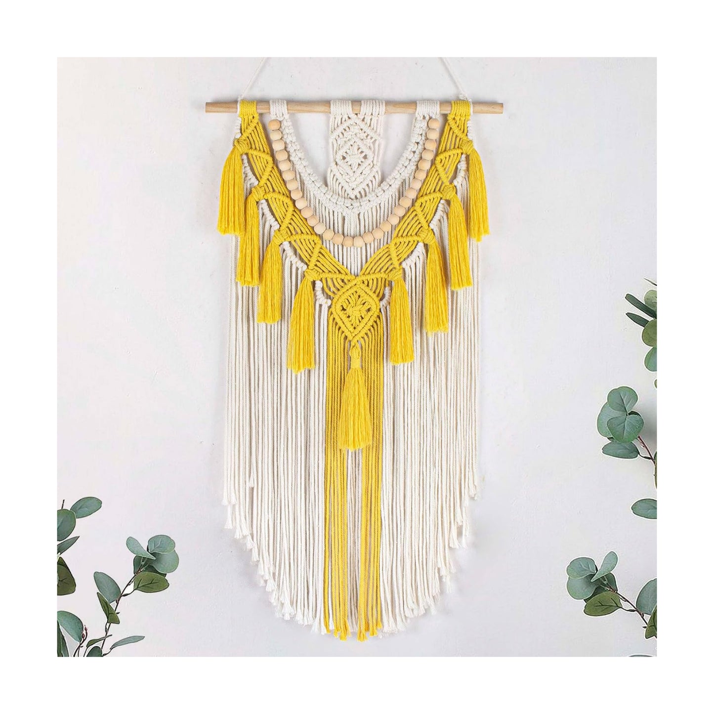 Macrame Wall Hanging Boho Wall Decor Handmade Woven Tapestry / Yellow