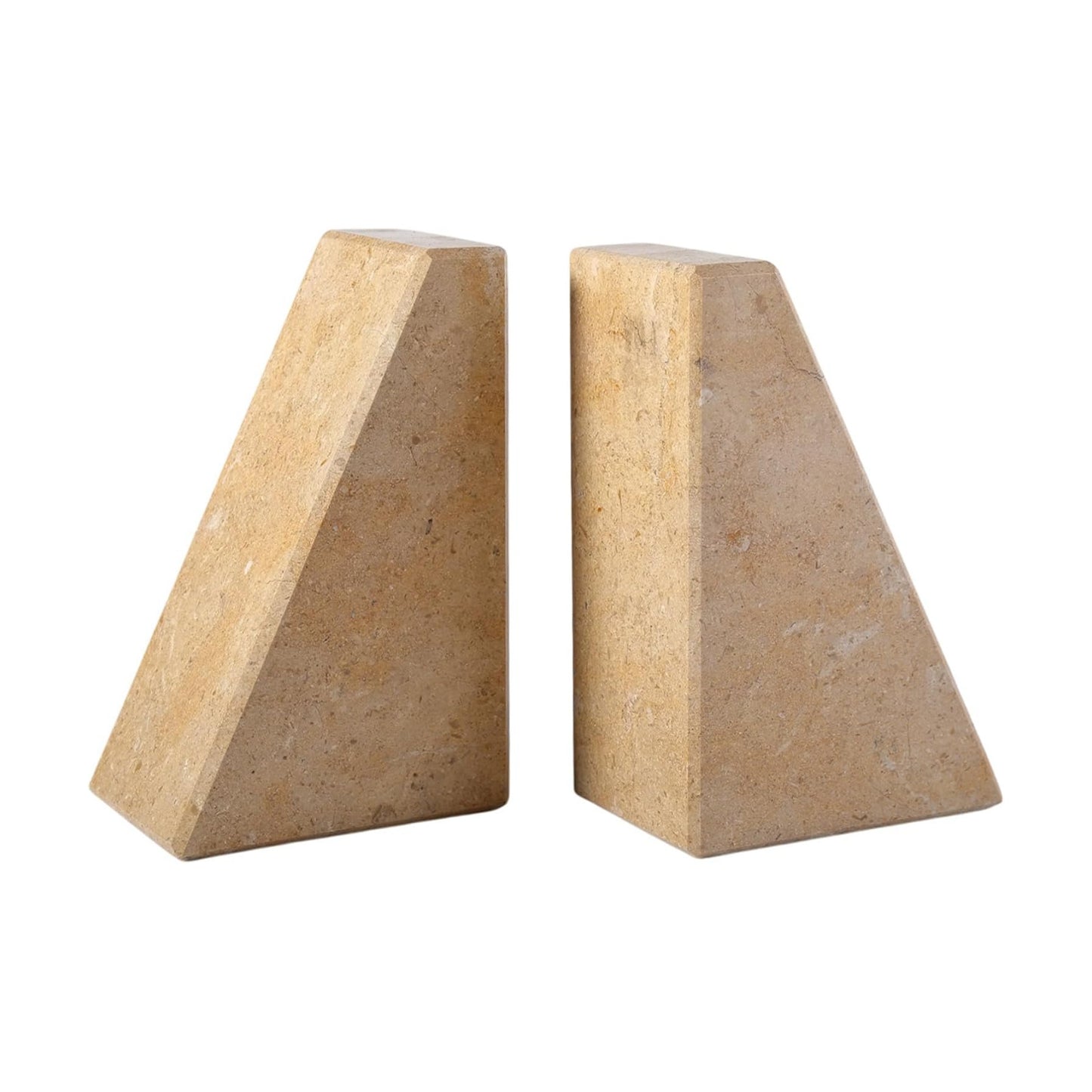 Marble Bookends / Large Bookends for Heavy Books / Trapezoid-brown