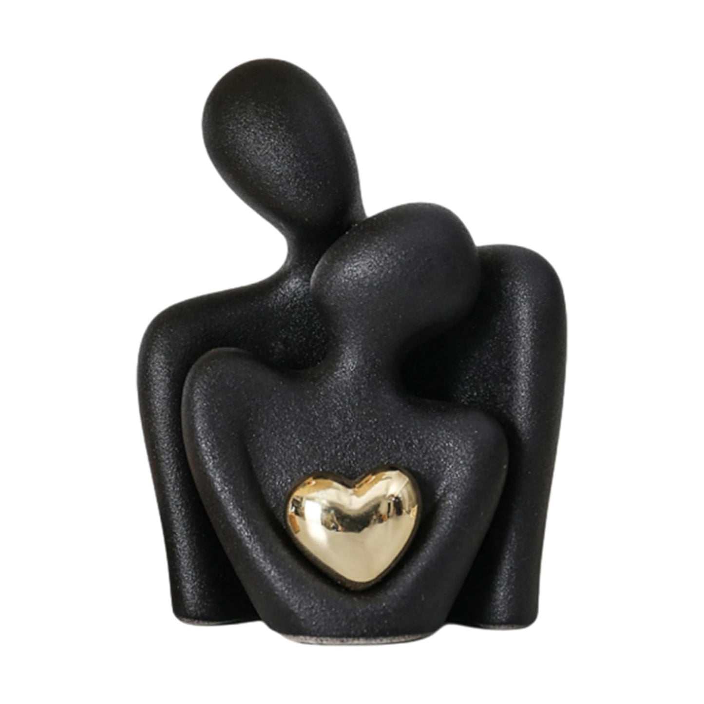Ceramic Couple Statue / Black-4.7in