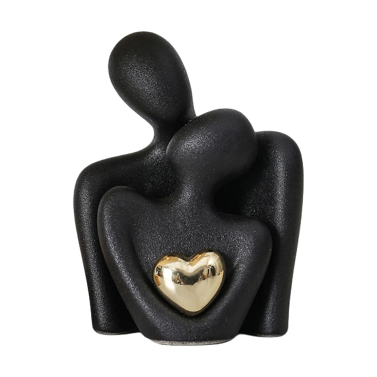 Ceramic Couple Statue / Black-4.7in