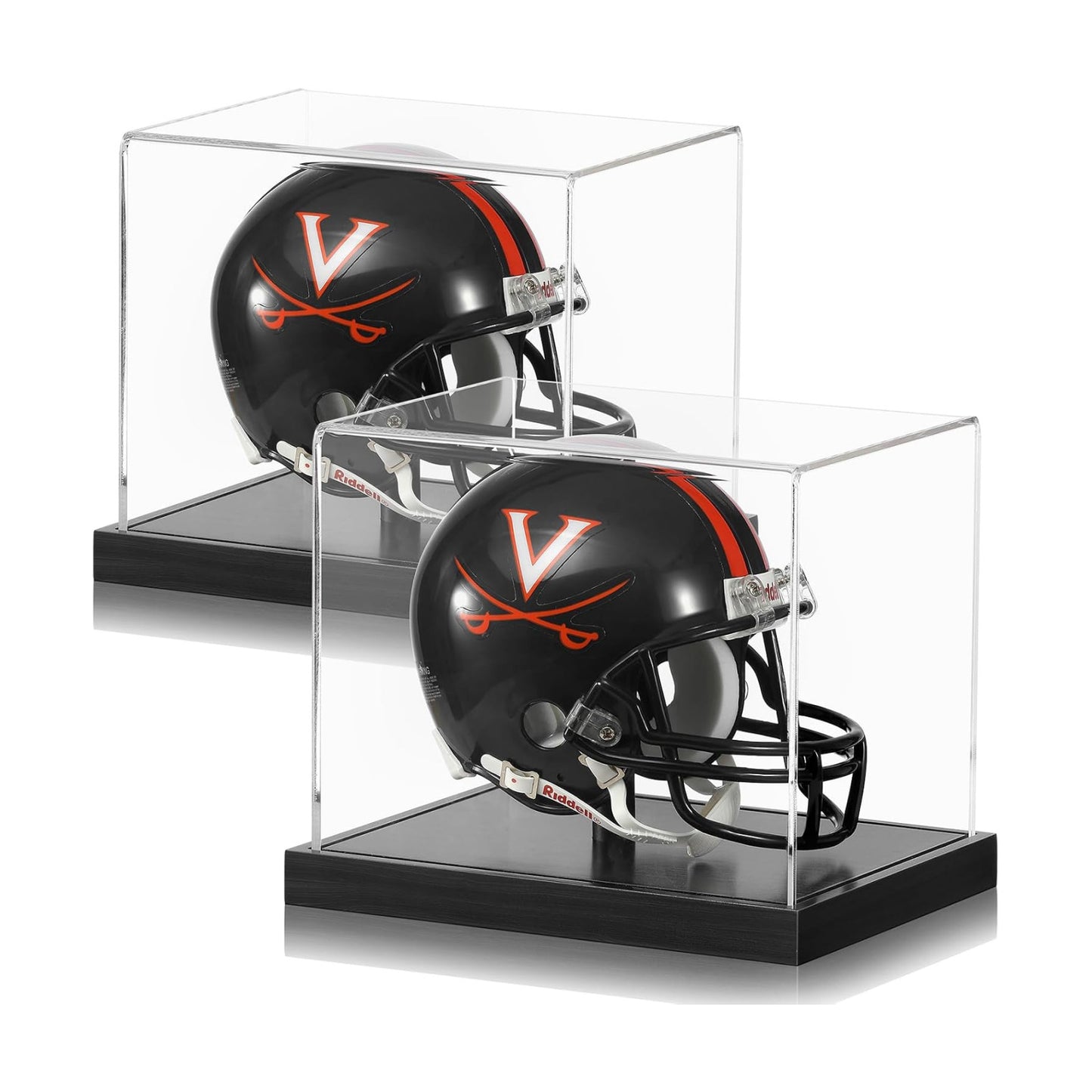 Mini Helmet Display Case, Acrylic Clear 1/2 Football Baseball Helmet Showcase, UV Protection Souvenirs and Collectibles