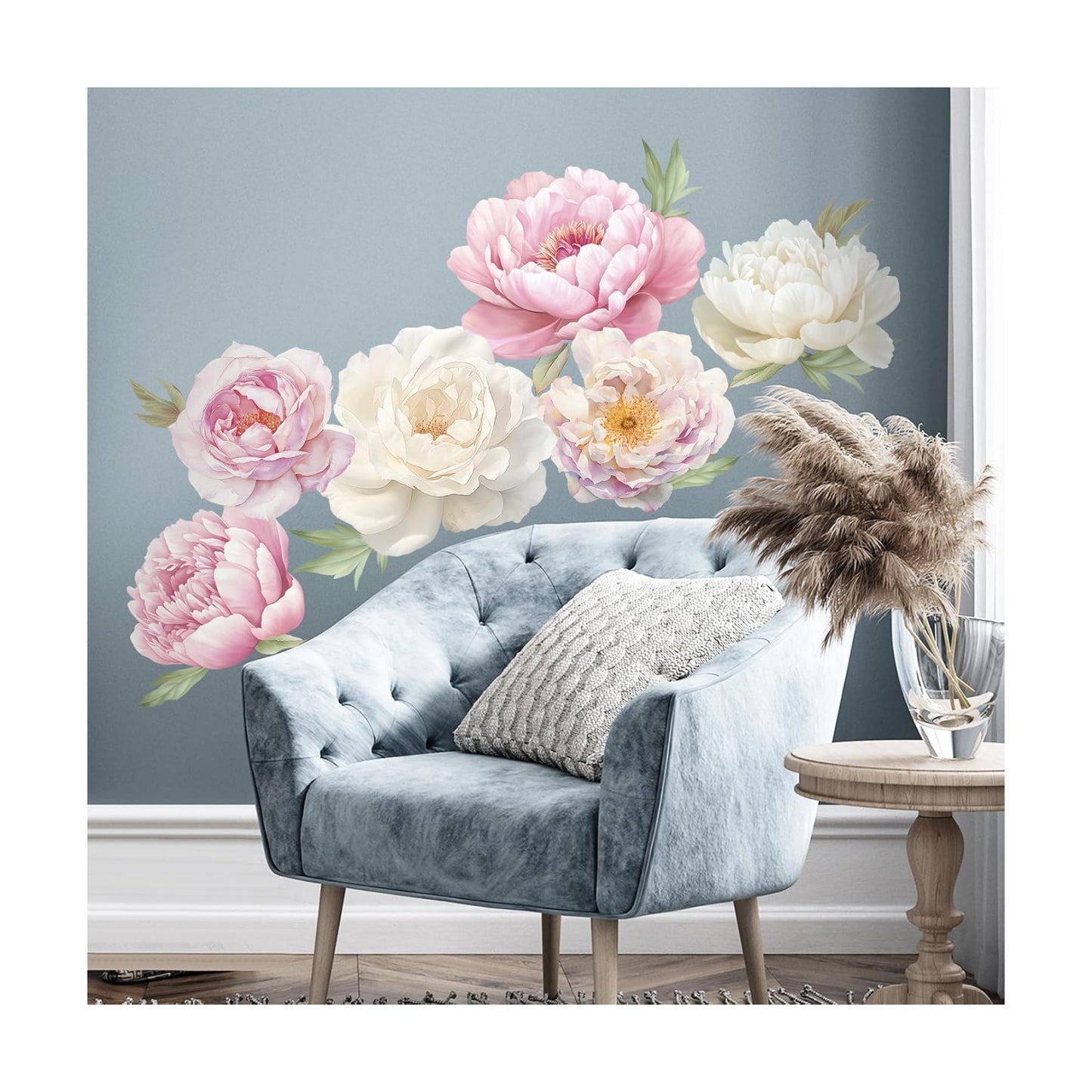 Vinyl Peony Wall Decal / Sch-25f-0061 / Pink