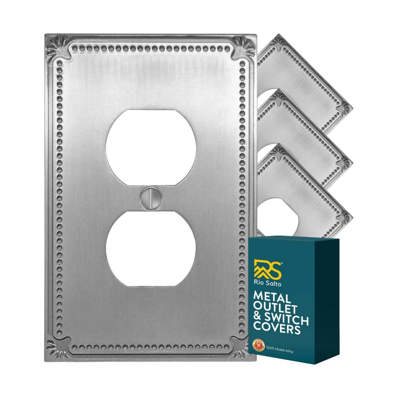 Rio Salto Outlet Covers Duplex Light Switch Cover Plate Electrical Outlet Cover Receptacle Wall Plate Brushed Nickel
