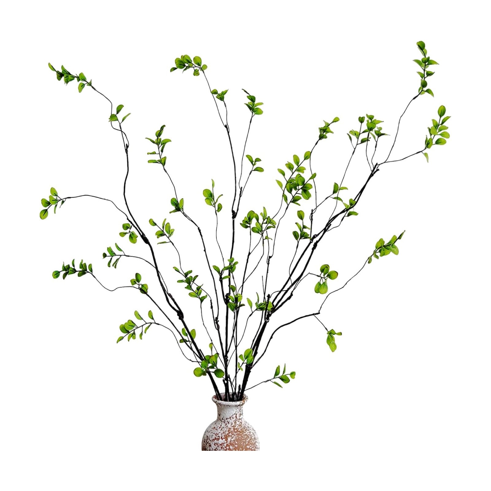 Artificial Ficus Branches Faux Eucalyptus Stems / Green / 47.2 Inch / Set of 4