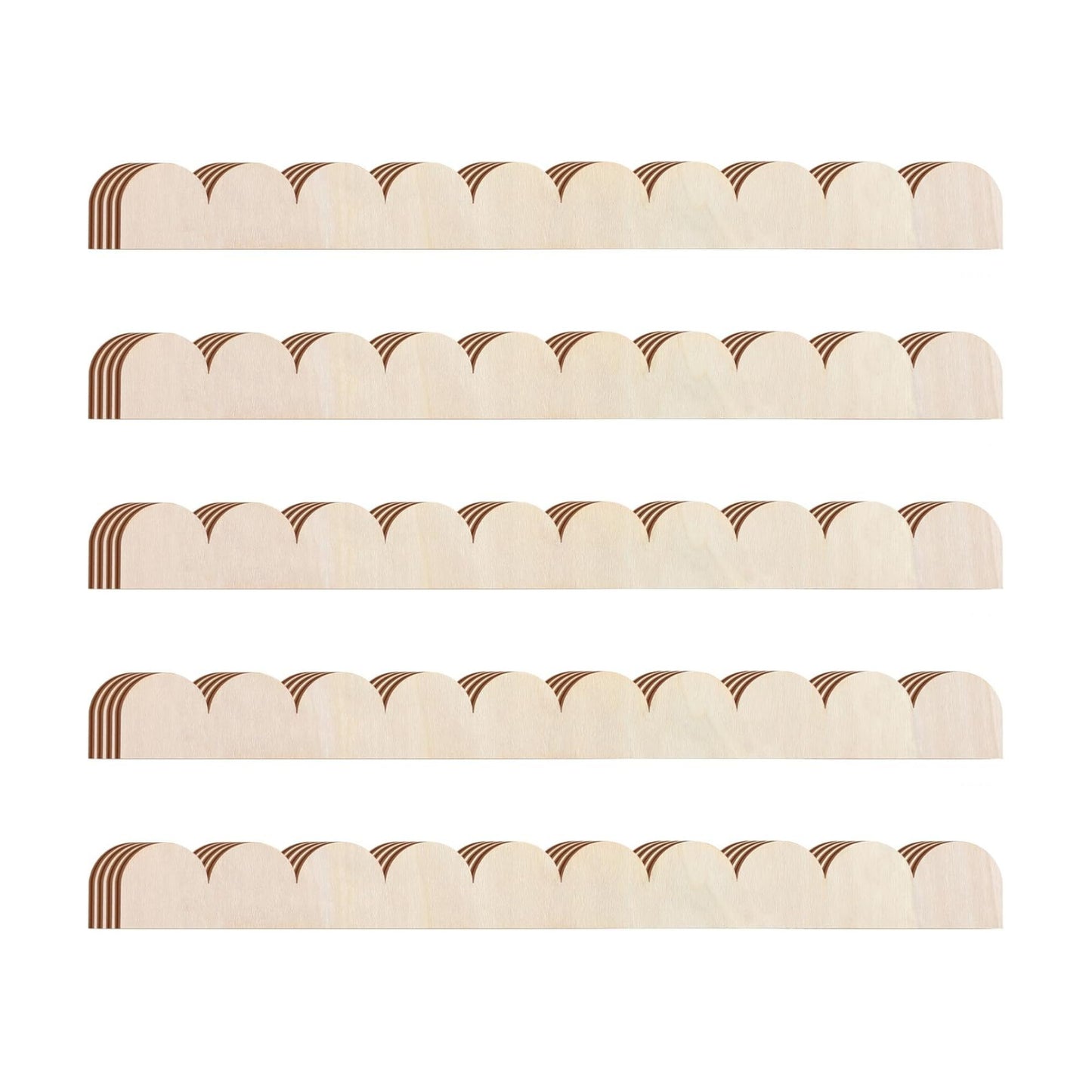 Unfinished Scalloped Decorative Wood Trim Scalloped Edge Decorative Wood / 15.75 x 1.57 / Set of 24