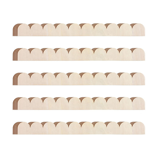 Unfinished Scalloped Decorative Wood Trim Scalloped Edge Decorative Wood / 15.75 x 1.57 / Set of 24