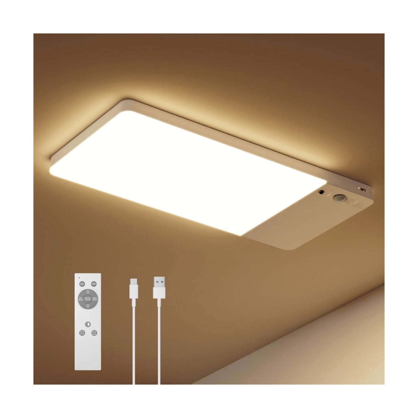 FULEN Rechargeable Motion Sensor Ceiling Light Upgraded,Closet Light with 12000mAh Battery, LED Shower Lights, Ceiling