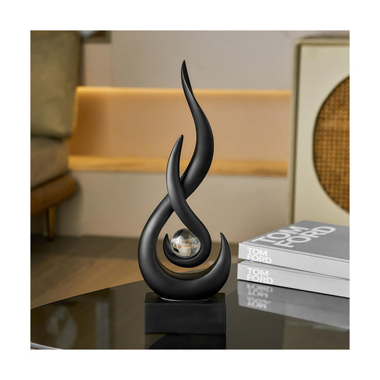 Resin Art Flame Figurines / Black-13.7"h