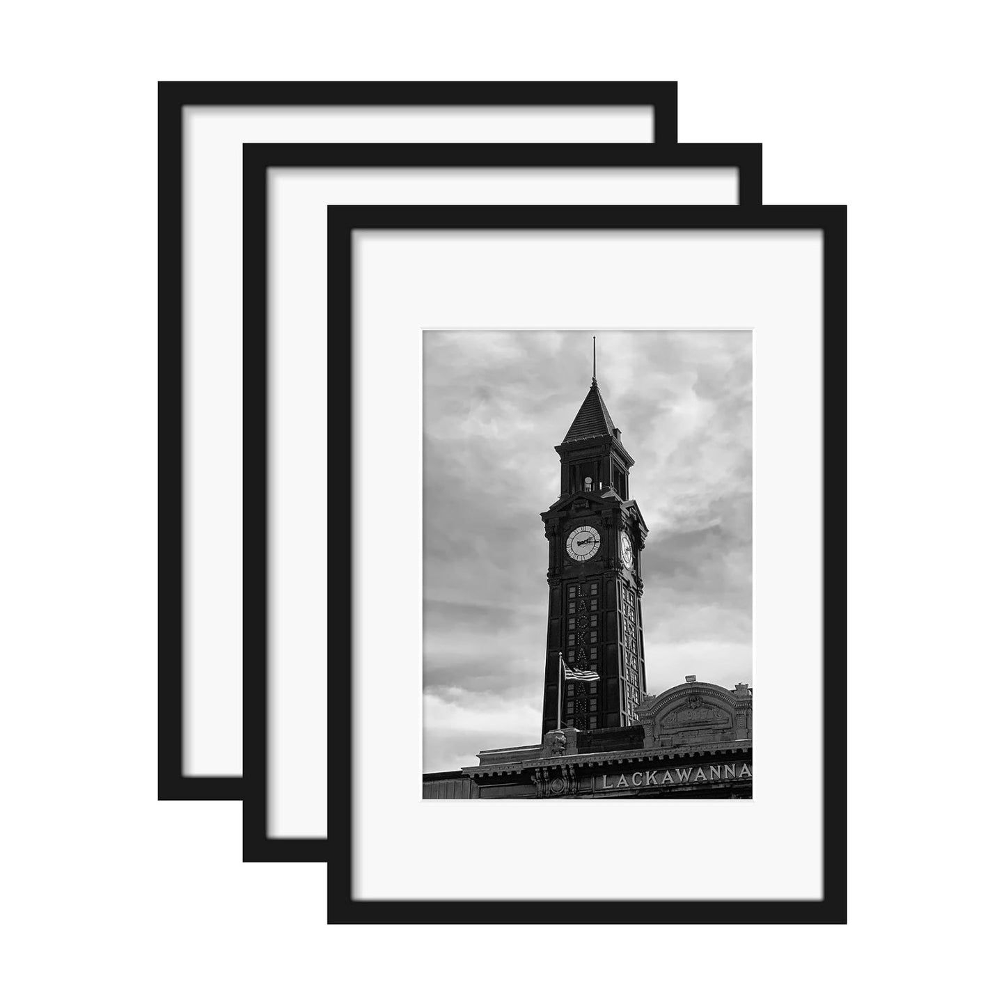 Wiscet A2 Picture Frame Set of 3, for Wall Gallery Photo Frames, Black | Display Pictures 11.7x16.5 with Mat or
