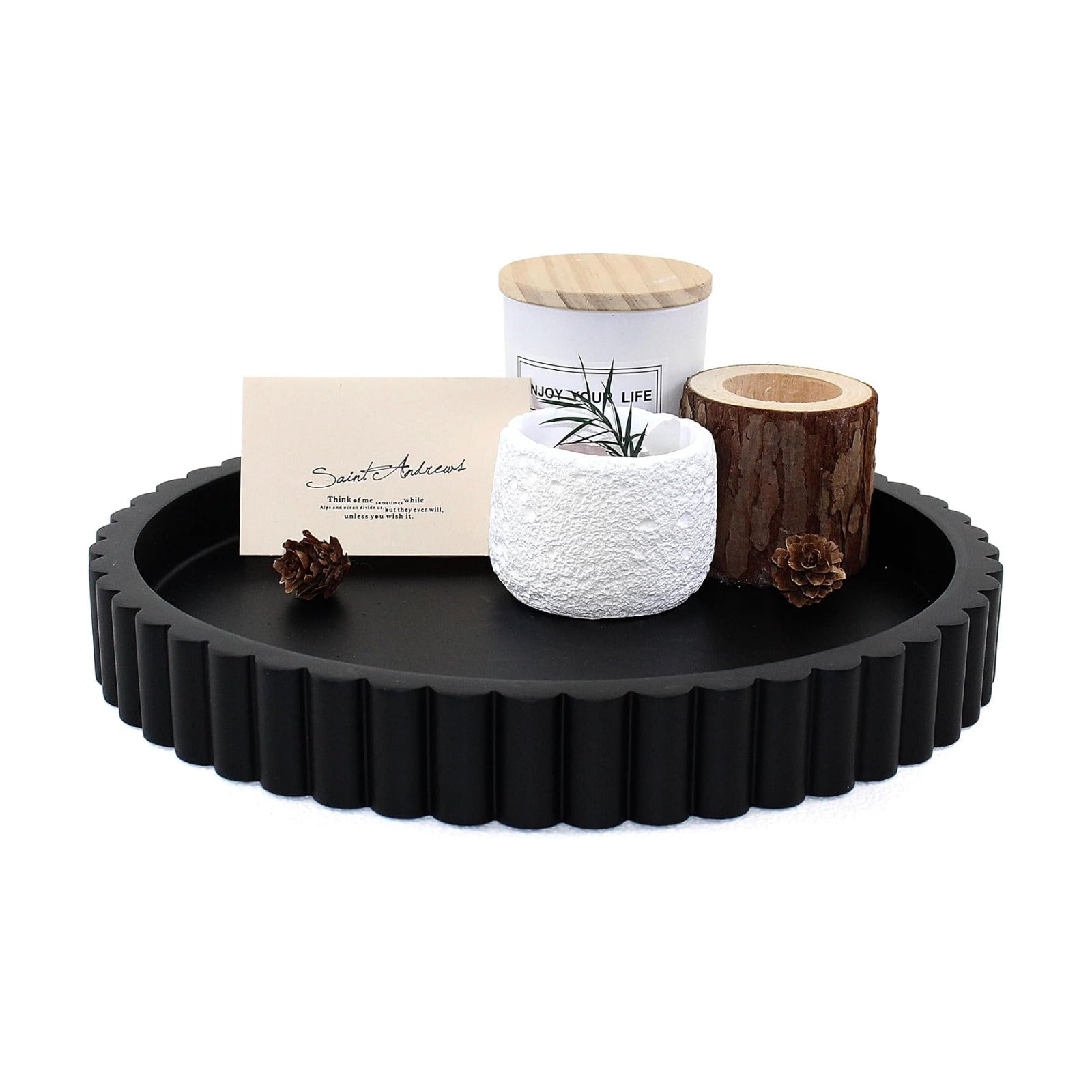 Modern Organizer / Decorative Coffee Table Tray / Black