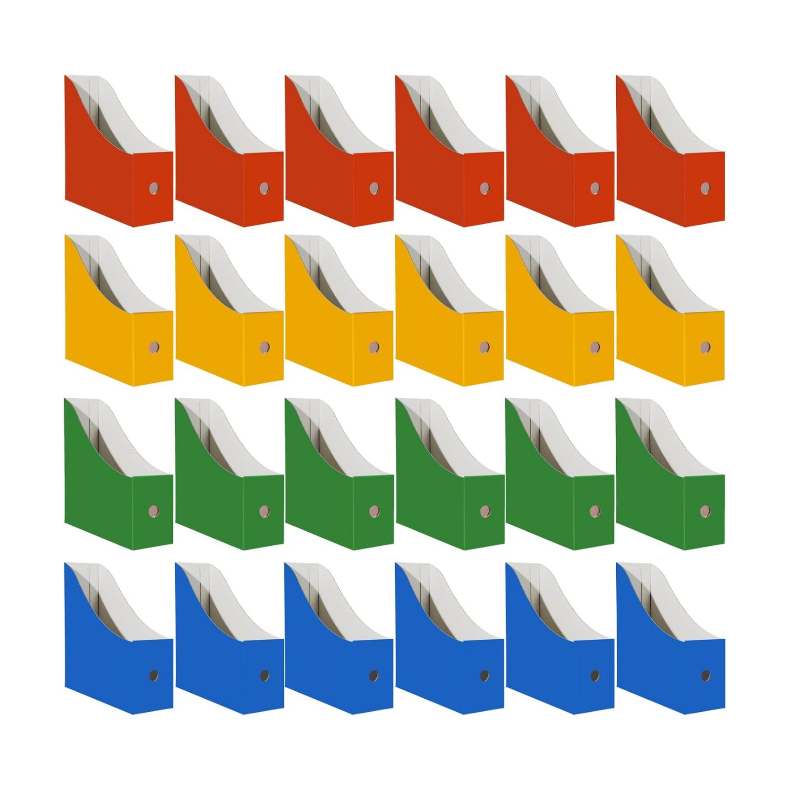 Limitliho 24 Pack Multi-Color Cardboard Magazine Holder for Desk or Shelves | 10.6''H×10.2'L×3.5''W Cardboard Magazine