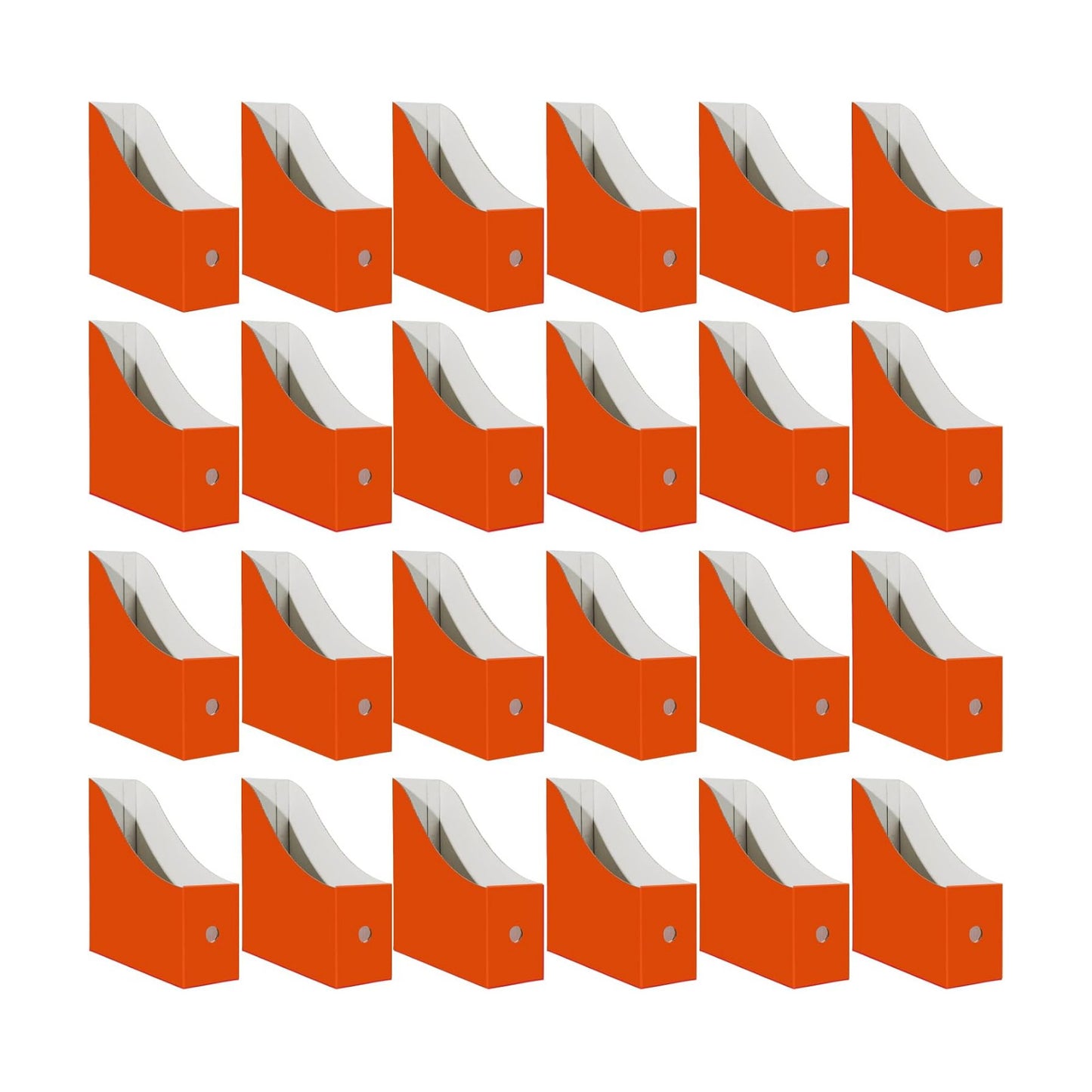 Limitliho 24 Pack Orange-Red Cardboard Magazine Holder for Desk or Shelves | 10.6''H×10.2'L×3.5''W Magazine File