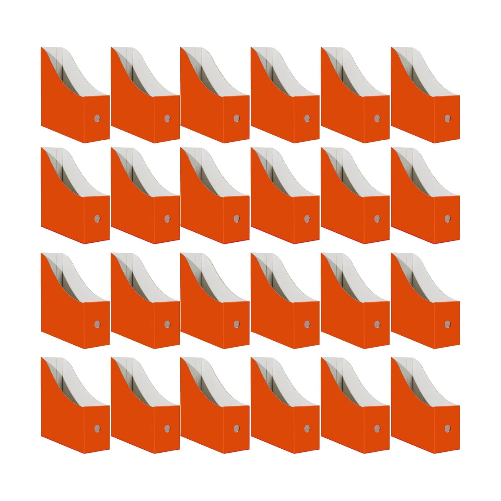 Limitliho 24 Pack Orange-Red Cardboard Magazine Holder for Desk or Shelves | 10.6''H×10.2'L×3.5''W Magazine File