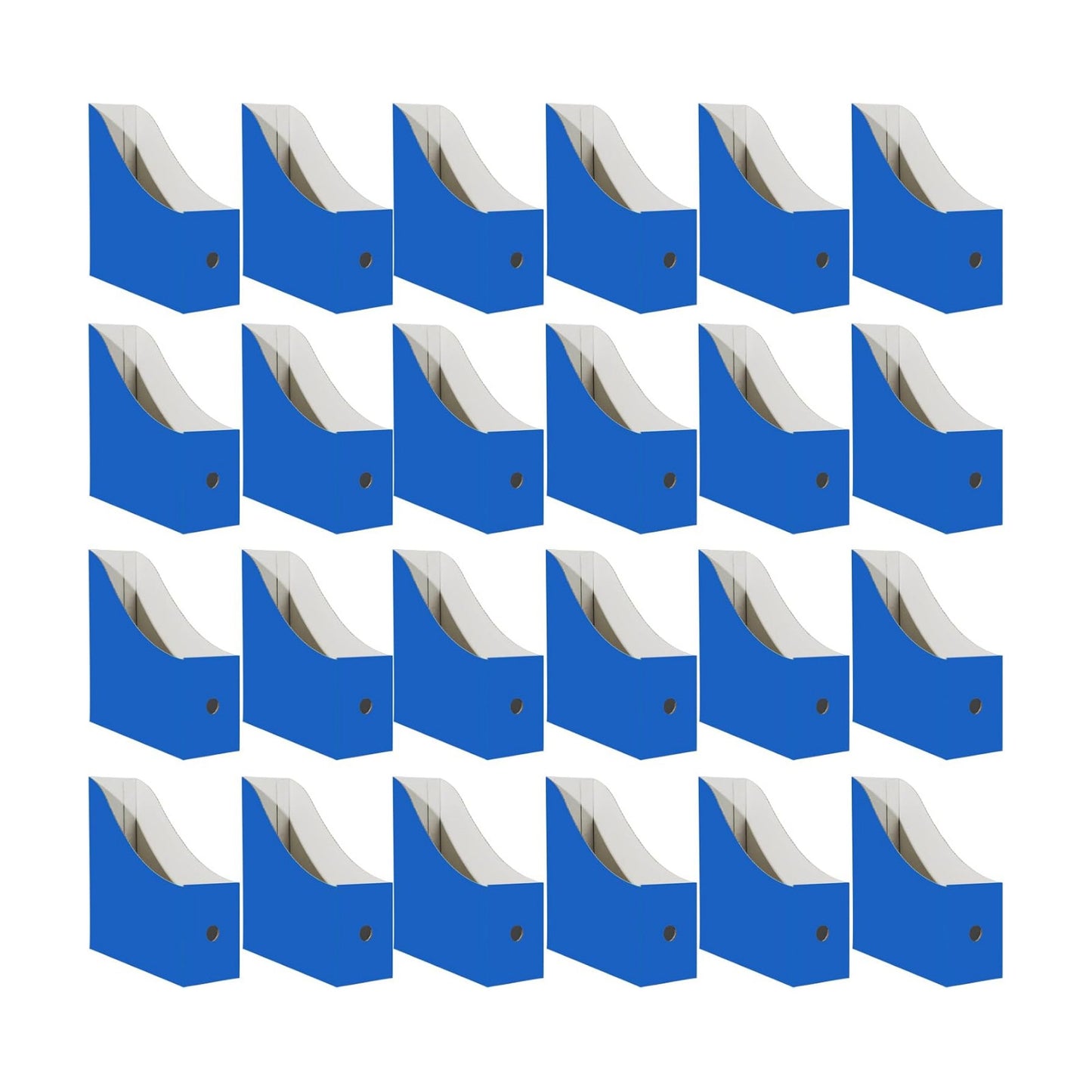 Limitliho 24 Pack Blue Cardboard Magazine File Holder for Desk or Shelves | 10.6”H×10.2”L×3.5”W Cardboard Magazine