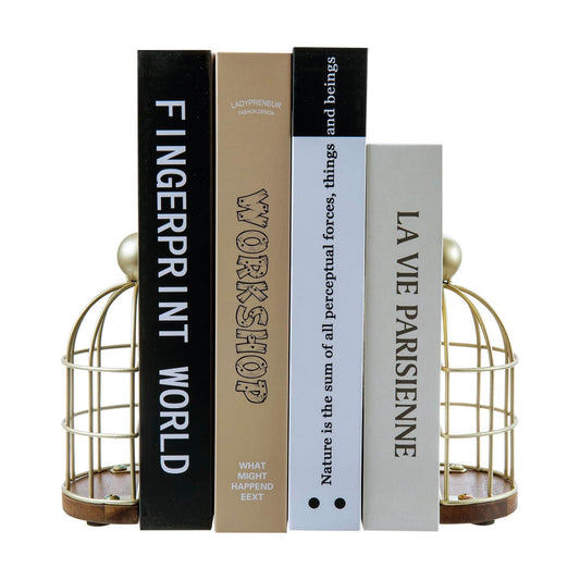 Vintage Brass Bookends / Gold