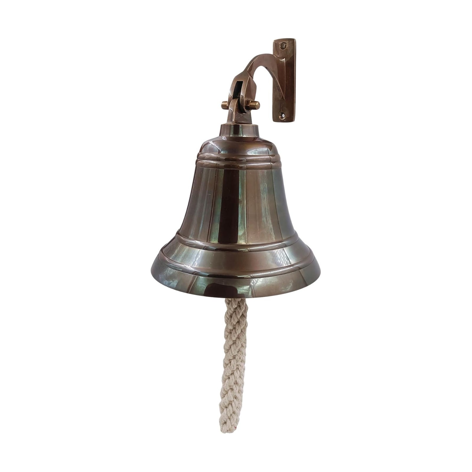 Solid Brass Wall Mounted Ship Hanging Antique Brass Bell for Reception, School, Outdoor, Indoor, Dinner & Chruch - 6