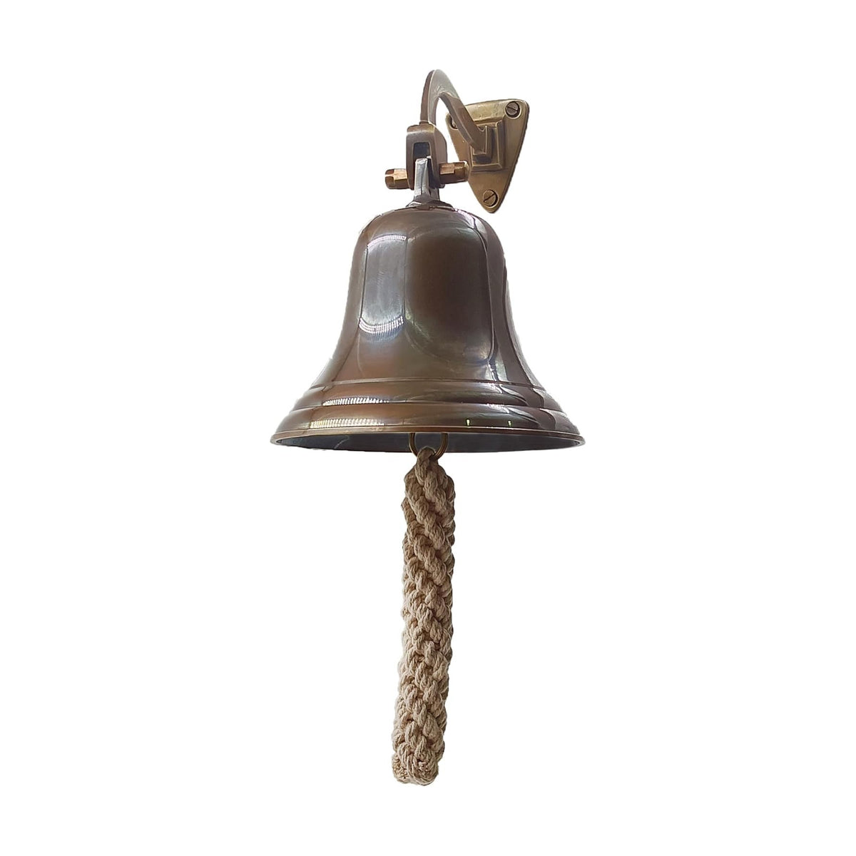 5" Solid Brass Bell Antique Brass Quality Marine Wall Mounted Ship Hanging Bell Perfect for Dinner, Indoor, Outdoor