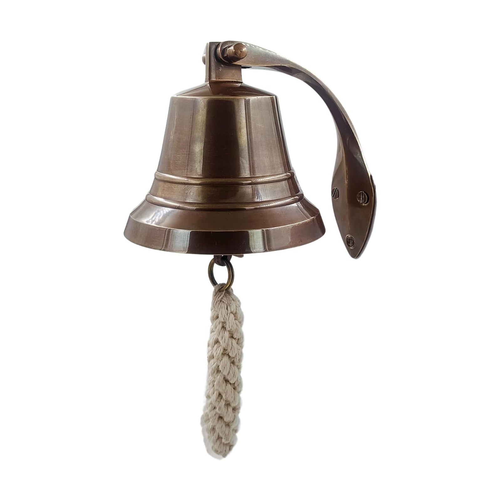The Metal Magician Nautical Hanging Wall Mountable 4" Solid Brass Ship Bell Antique Brass