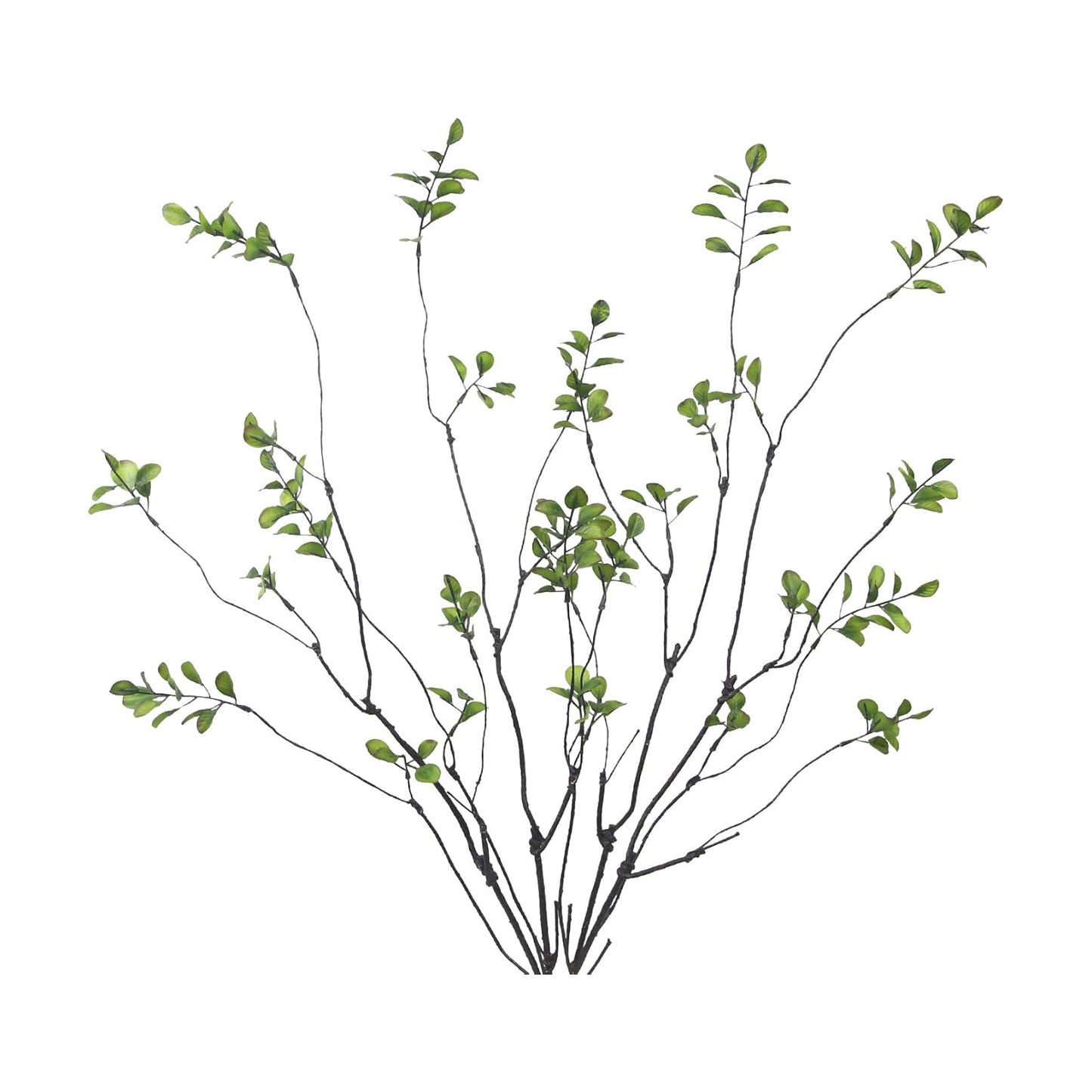 Artificial Greenery Stems Plants 35.4" Faux Branches for Vase Filler Fake Ficus / Green / Set of 4