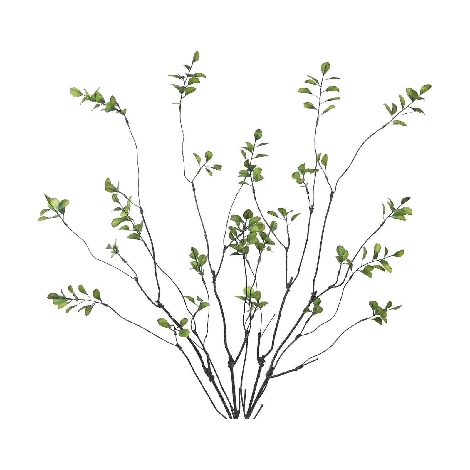 Artificial Greenery Stems Plants 35.4" Faux Branches for Vase Filler Fake Ficus / Green / Set of 4