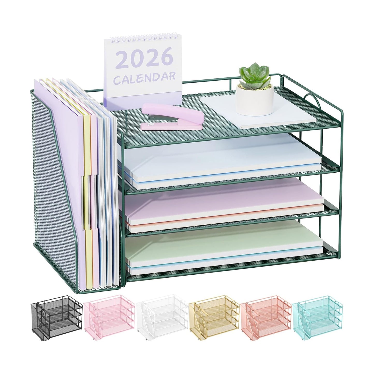 Spacrea Paper Organizer, Desk Organizers and Accessories for Desk with File organizer, Desk Accessories & Workspace
