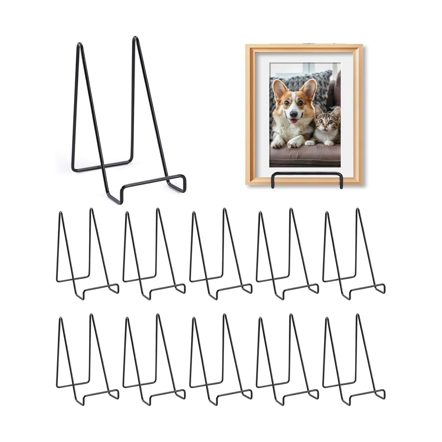 Metal Decorative Plate Stand / Black / 6inch / Set of 12