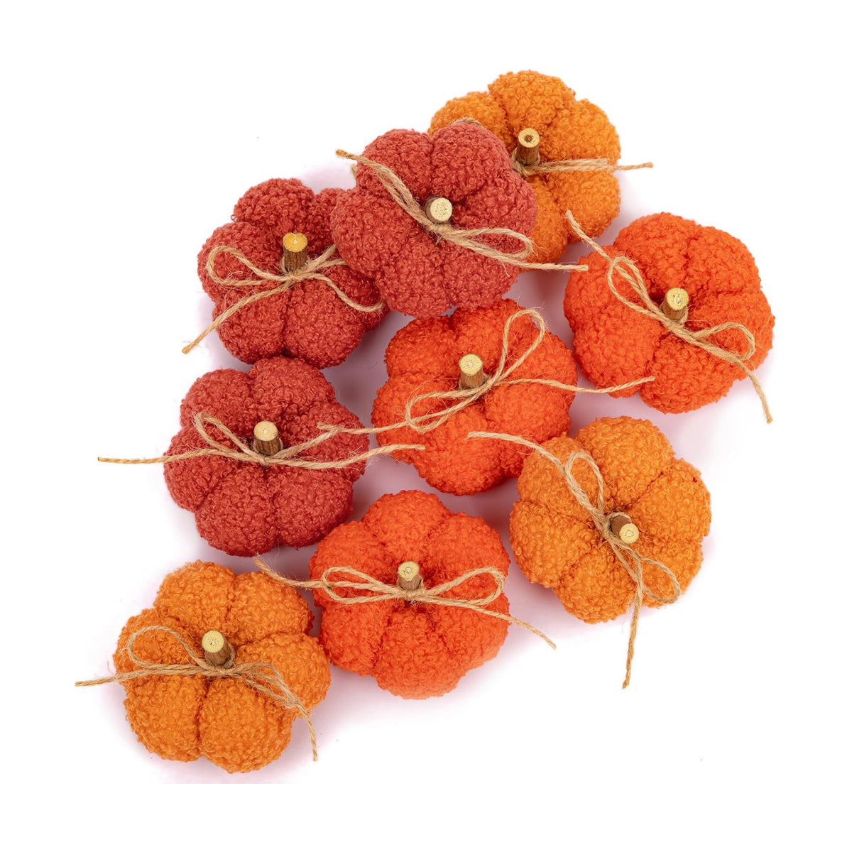 Fake Fall Pumpkin Decorations for Home, 9 Pcs Artificial Mini Fabric Pumpkins Autumn Decor, Fake Pumpkins for decorating, Fall Wedding Table Centerpiece Mantel Harvest Decor, Halloween, Thanksgiving