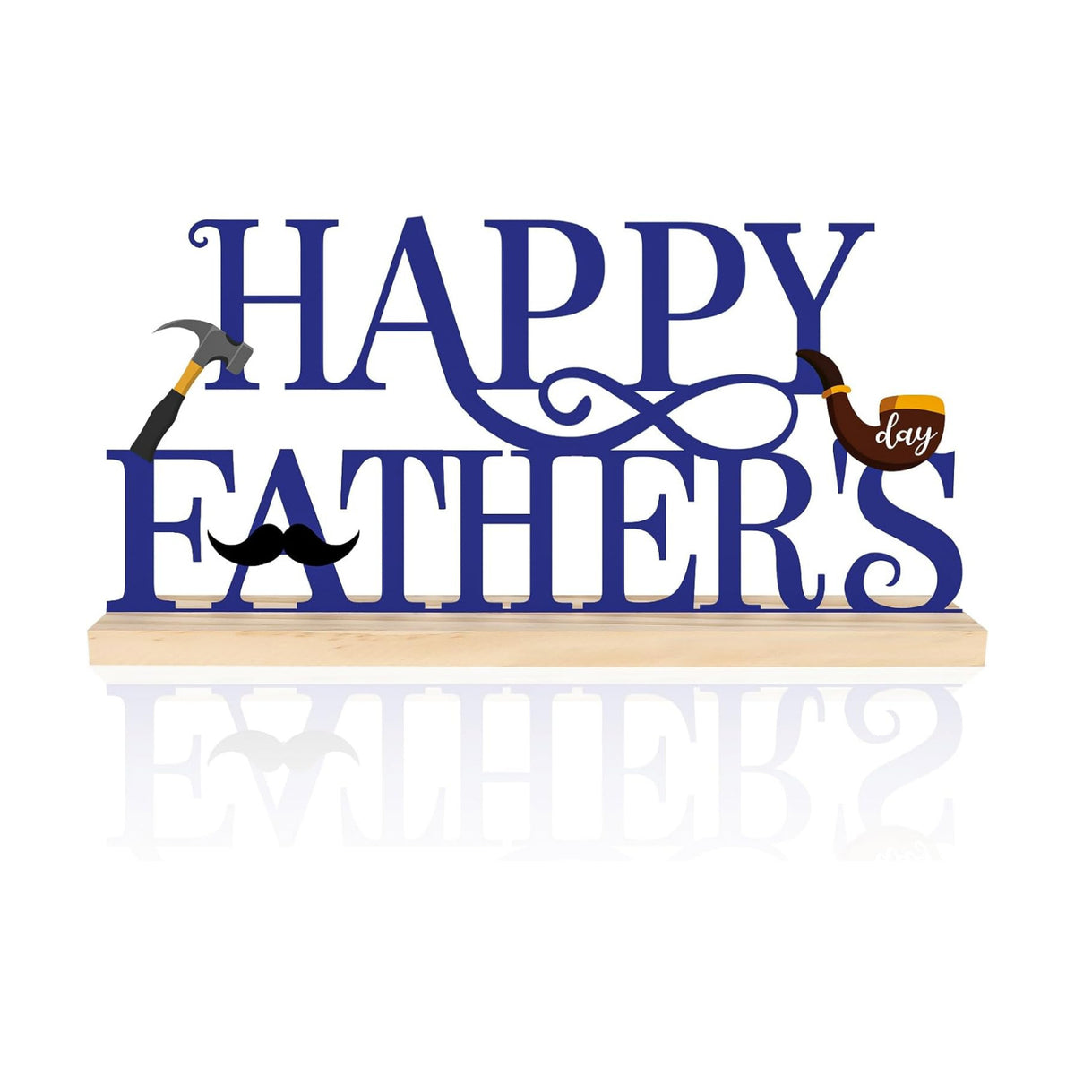 Metal Happy Father's Day Sign Decorations for Home Party Shelf Mantel