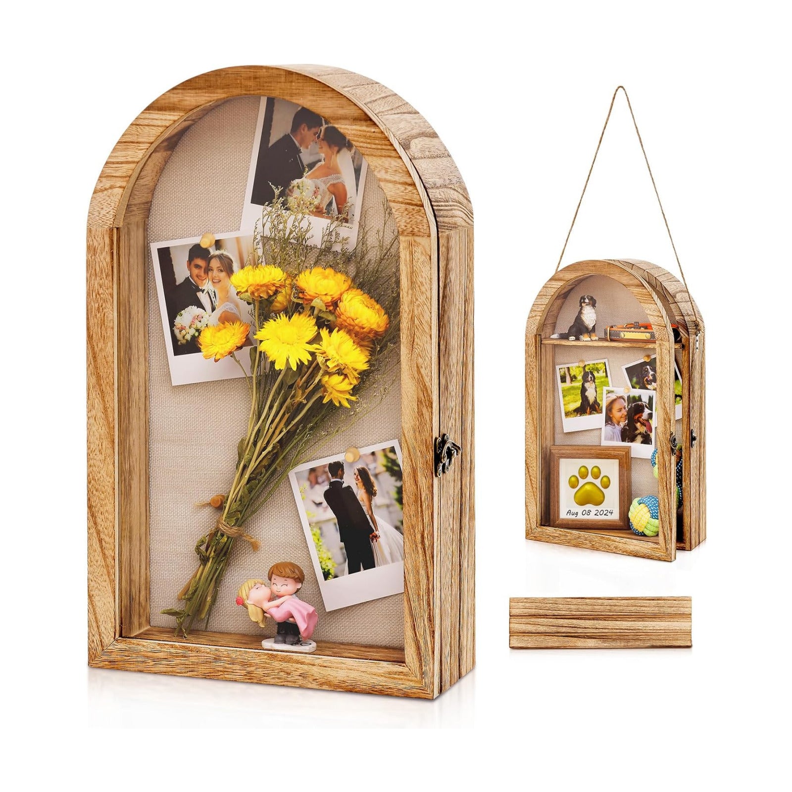 DGWJSU Shadow Box Frame 10x16 Large Shadow Boxes Display Cases with Linen Back and Removable Shelves, Picture Frame